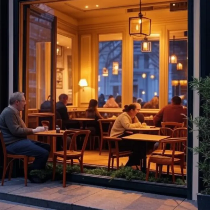 Baarnse Auto Club aan de buitenkant bij zonsondergang
