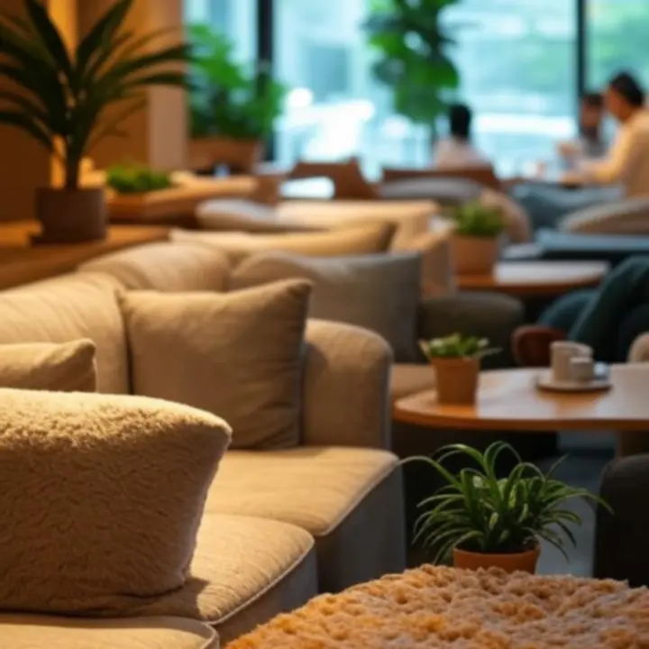 Warm verlicht café-interieur met comfortabele zitplekken bij Baarnse Auto Club