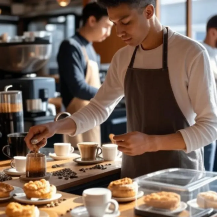 Barista-workshop met latte art in het café
